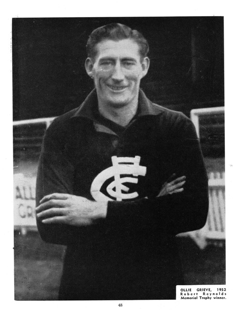 1952 B & F Winner: Ollie Grieve.