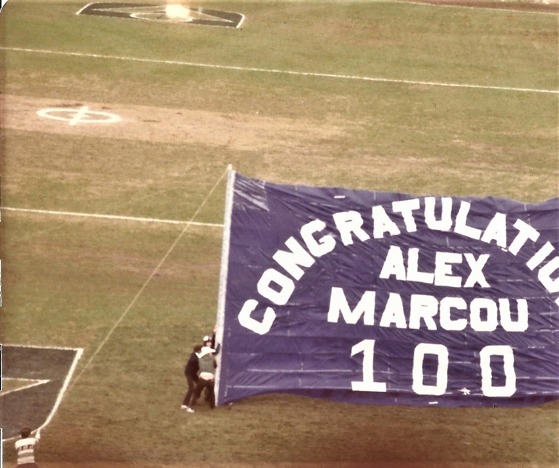 1983 Rnd 16 v Fitzroy Alex Marcou 100 games banner
Carlton Cheer Squad
Image courtesy K. McNair