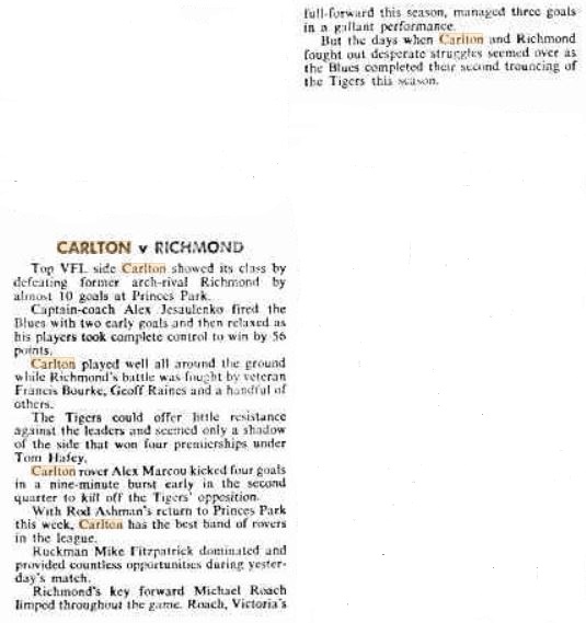 1979 Rd 13 - Carlton vs Richmond match review.