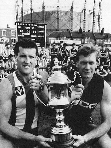 1986 Courage Cup - Opposing Captains Mark Maclure & Ross Glendinning.