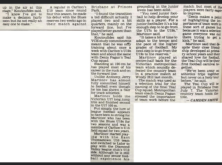 1990 - VIC Teal Cup; Koutoufides & Martinov article (pg 2 of 2).