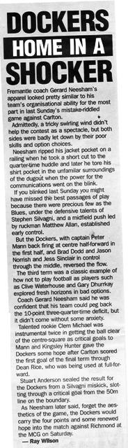 1998 Rd 13 - Match review Vs Freo.