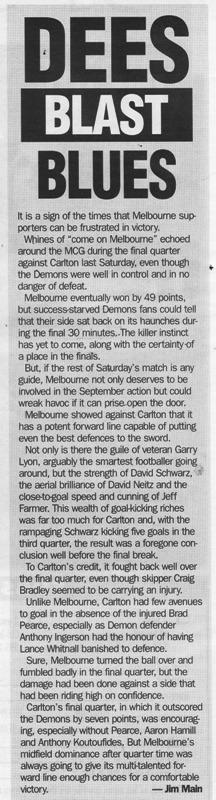 1998 Rd 19 - Match Review Vs Melbourne.