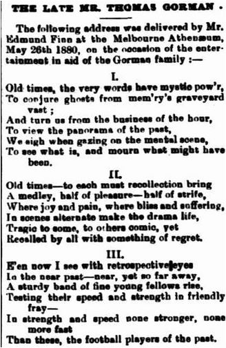 1880 Edmund Finn's Tom Gorman Tribute Poem part 1 of 3
Trove; Hamilton Spectator July 03 