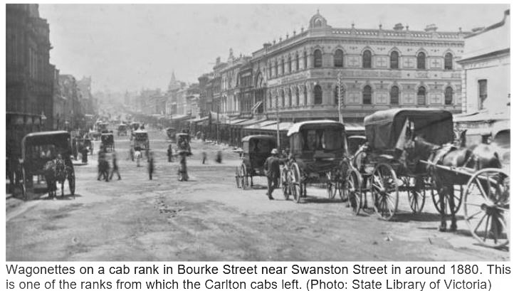 1880's Public Transport 
Wagonettes - City to Suburbs
Image: SLV, Carlton Community History Group