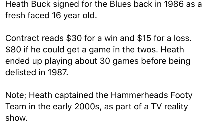 1986 - Heath Buck's U/19 Contact with the Blues (pg 1 of 2).