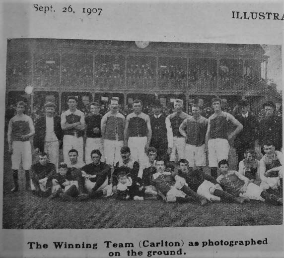 1907 Premiers team photo
SLV: Illustrated Sporting and Dramatic News (Melb) September 26,  (p5)