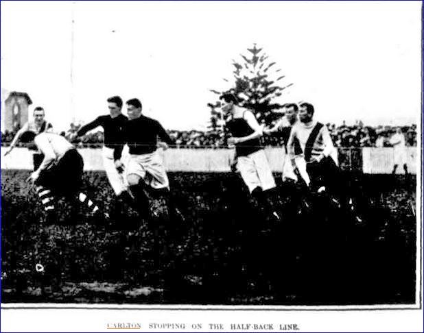 1908 Rnd 6 v South Melbourne at the Lake Oval
Trove; Australasian June 13