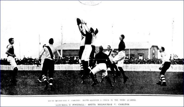 1908 Rnd 6 v South Melbourne at the Lake Oval
Trove; Australasian June 13 