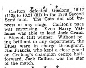 1938 2nd Semi Vs Geelong.