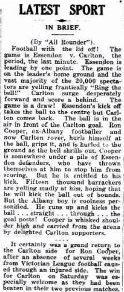 1939 Ron Cooper article v Essendon
Trove: Mt. Barker June 05 p6